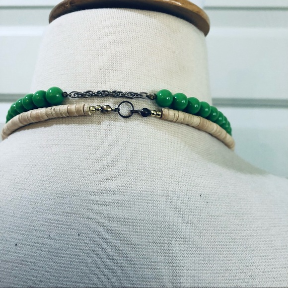 Graduated Acrylic Green Necklace - Picture 3 of 6